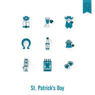 Saint Patricks Day Isolated Icon Set N97