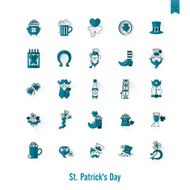 Saint Patricks Day Isolated Icon Set N102