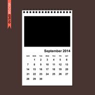 September 2014 calendar vector