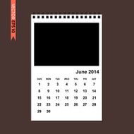 June 2014 calendar vector