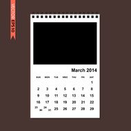 March 2014 calendar vector