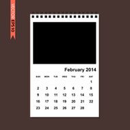 February 2014 calendar vector