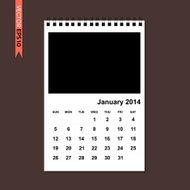 January 2014 Calendar vector