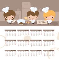 Year Calendar Little Chefs