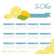 Year Calendar Lemon