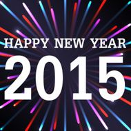 Happy New Year 2015 With Firework Background