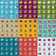Flat concept set modern design with shadow collection business icons