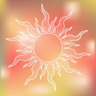 White Sun on Colorful Background