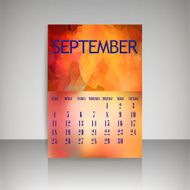 Geometrical polygonal and blurred backgrounds 2016 calendar for september
