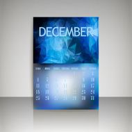 Geometrical polygonal and blurred backgrounds 2016 calendar for december