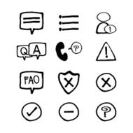 Information and notification thin icons set - art