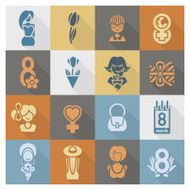 Womans Day Icon Set N38