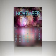 Geometrical polygonal and blurred backgrounds 2016 calendar for november