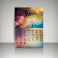 Geometrical polygonal and blurred backgrounds 2016 calendar for may