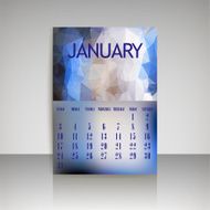 Geometrical polygonal and blurred backgrounds 2016 calendar for january