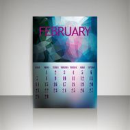 Geometrical polygonal and blurred backgrounds 2016 calendar for february