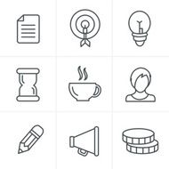 Line Icons Style Business Set Vector Design