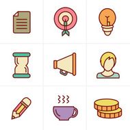 Icons Style Business Set Vector Design