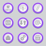 SEO Internet Sign Violet Vector Button Icon Design Set 6