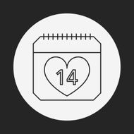 valentine&#039;s day calendar line icon N3