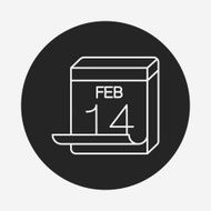 valentine&#039;s day calendar line icon N5