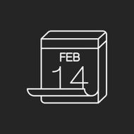 valentine&#039;s day calendar line icon N6