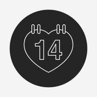 valentine&#039;s day calendar line icon N9