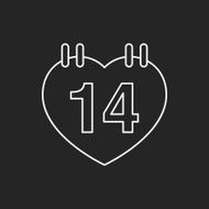 valentine&#039;s day calendar line icon N10