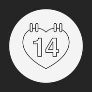 valentine&#039;s day calendar line icon N11