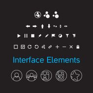 Vector set of interface elements ui kit icons N2