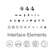 Vector set of interface elements ui kit icons N3