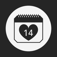 valentine&#039;s day calendar icon N7