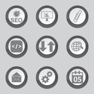 SEO Internet Sign Black Vector Button Icon Design Set 6