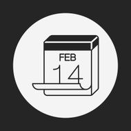 valentine&#039;s day calendar icon N11