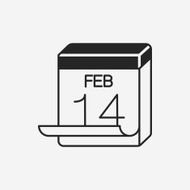 valentine&#039;s day calendar icon N12