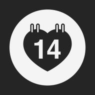 valentine&#039;s day calendar icon N15