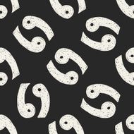 cancer Constellation doodle seamless pattern background N2