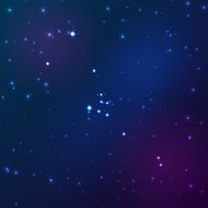 Taurus vector Zodiac sign bright stars in cosmos