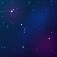 Cancer vector Zodiac sign bright stars in cosmos
