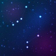 Libra vector Zodiac sign bright stars in cosmos