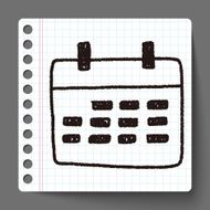 Monthly calendar doodle drawing N9