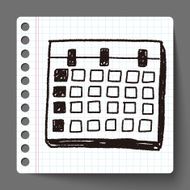 Monthly calendar doodle drawing N10