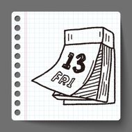 Monthly calendar doodle drawing N11