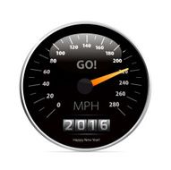 Calendar 2016 in speedometer car