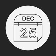 Christmas calendar line icon N3