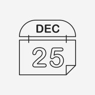 Christmas calendar line icon N4