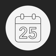 Christmas calendar line icon N7