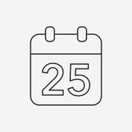 Christmas calendar line icon N8