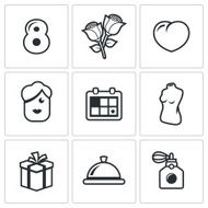 International Womens Day and the attentions icons set Vector Illustration N2