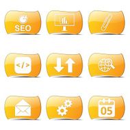 SEO Internet Sign Yellow Vector ButtonIcon Design Set 6